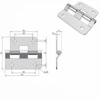 Charnière en métal chromé détachable professionnelle FAYSHING pour caisses de transport FS5030