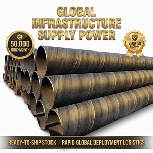 Tuyau en acier SSAW de grand diamètre haute résistance pour le dragage |   <span class=keywords><strong>Tube</strong></span> soudé en spirale avec bride |   Capacité de 300 000 tonnes, revêtement 3PE - Product Image 1