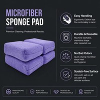 Éponge microfibre anti-rayures pour lavage de voiture, double couche absorbante, outil de nettoyage et de polissage doux, réutilisable