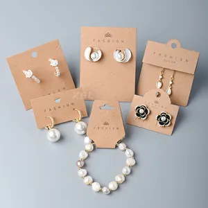 Earring Necklace Card Customised Earring Kraft Paper Label Earring Display Card Jewelry Tags With Logo/