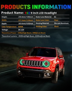 Gruppo Fari LED MS-RE1520RGB per <span class=keywords><strong>Jeep</strong></span> <span class=keywords><strong>Renegade</strong></span> 2015-2021, Controllo Bluetooth/APP, Fari LED RGB per <span class=keywords><strong>Renegade</strong></span> - Product Image 2
