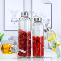 Nouveau réutilisable mignon belle doublure en verre créatif bouteille d'eau chaude simple grand magasin étudiant publicité cadeau thermos bouteille