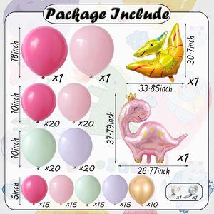 Kit de Guirnalda de Globos de Dinosaurios al por Mayor con Globos Grandes de Dinosaurios de Papel de Aluminio para Fiesta de Cumpleaños con Temática de Dinosaurios de la Selva para Niñas - Product Image 2