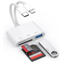 Lector de Tarjetas SDTF para Teléfono Android 17, Compatible con Varios Países, Tipo-C, Doble Línea, Tres en Uno, OTG USB2.0/Lightning, Modelo X 04