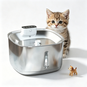 Bebedero para Mascotas de Acero Inoxidable Antiderrames, Base Antideslizante, Fácil de Limpiar, Tazón de Agua para Mascotas - Product Image 1