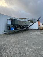 Silo à ciment mobile horizontal personnalisé, entraîné électriquement avec pompe à moteur et contrôle PLC pour station de mélange de béton