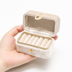 Custom Jewelry Packaging Box Travel Velvet Divider Jewelry Storage Box Velvet Portable <b>Ring</b> <b>Boxes</b> - Product Image 3