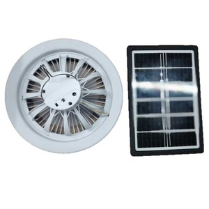Led <b>Ceiling</b> Fan <b>Light</b> 260mm Flush Mount <b>Remote</b> <b>Control</b> Dc Motor Plastic Body With Solar Panel - Product Image 5