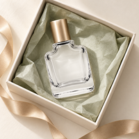 Flacon de parfum vide en verre de luxe personnalisé avec bouchon doré champagne, vaporisateur de parfum à fine brume pour unisexe