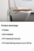 Barre d'appui antidérapante pour toilettes avec poignée en alliage d'aluminium Main courante de sécurité pliable pour femmes enceintes, personnes âgées handicapées