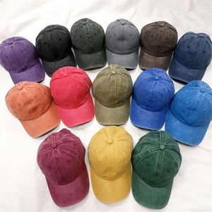 Wholesale Blank Washed Cotton Baseball Caps Adults Faded 6 Panels Soft Top Dad <b>Hats</b> - Product Image 1