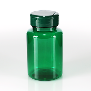 ขายส่ง 100ml สัตว์เลี้ยงสีเขียวพลาสติกอาหารเสริมยาขวดยาแคปซูลขวดพร้อมฝาพลิกขวดบรรจุภัณฑ์วิตามิน - Product Image 3