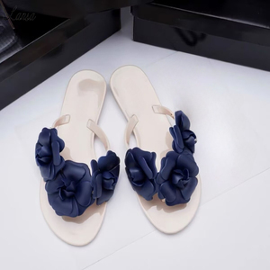 Summer Women's Slippers 2026 New 3D Flower Decorated <strong>Flip</strong>-<strong>flop</strong> <strong>Jelly</strong> Shoes Flat Beach Sandals Waterpoof PVC <strong>Flip</strong> <strong>Flops</strong> - Product Image 3