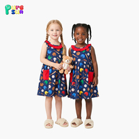 Chemise de nuit pour filles Puresun à faible MOQ, imprimé baseball, poche, 100 % coton biologique/viscose de bambou, vêtements de nuit pour enfants, logo personnalisé