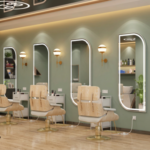 Meilleur miroir de coiffure LED classique pour salon, miroir pleine longueur pour salon de coiffure, poste de coiffage pour barbier - Product Image 5