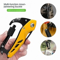 Couteau mousqueton jaune avec clip de verrouillage, lame pliante, brise-vitre – Idéal pour les acheteurs en gros de produits sportifs et d'extérieur