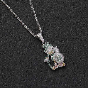 Collar con colgante <span class=keywords><strong>de</strong></span> cartera <span class=keywords><strong>de</strong></span> <span class=keywords><strong>caballero</strong></span> <span class=keywords><strong>de</strong></span> moda, joyería Hip Hop, latón con incrustaciones <span class=keywords><strong>de</strong></span> circonita, colgante <span class=keywords><strong>de</strong></span> personaje <span class=keywords><strong>de</strong></span> dibujos animados, cadena al por mayor - Product Image 3