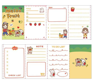 Set di Quaderni a Tema Melone Kawaii - Blocco Note Carino per Liste di Controllo e <span class=keywords><strong>To</strong></span>-<span class=keywords><strong>Do</strong></span> per Amanti della Cancelleria - Product Image 1