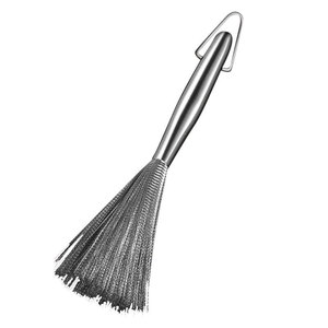 304 Stainless Steel Wire Brush Pointed Tail Pot Brush Durable Kitchen Cleaning Tool - Product Image 2