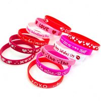 Bracelet en silicone personnalisé pour la Saint-Valentin, accessoires pour couples adultes, hommes et femmes, bracelet en caoutchouc