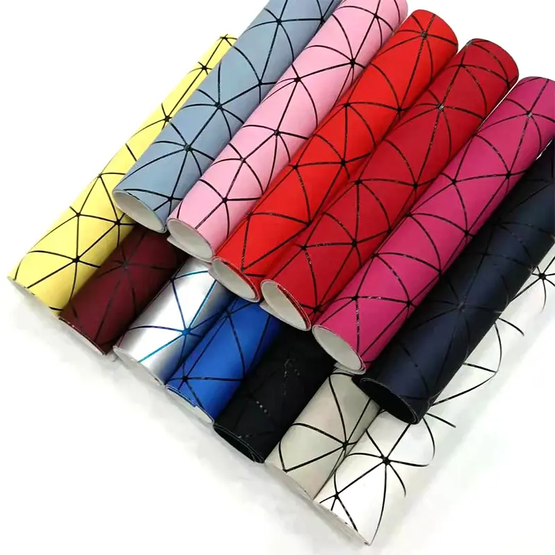 30x135cm geprägtes geometrisches Dreieck Muster Kunstleder Bastel material für Handtaschen Brieftaschen DIY Projekte