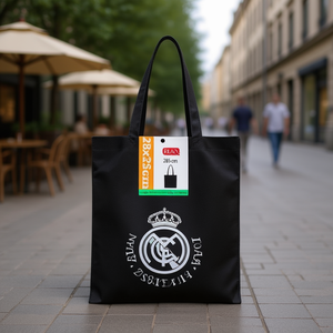 Bolsa de Lona Ilan 28x35 cm Negra con Logotipo del Real Madrid - Product Image 3