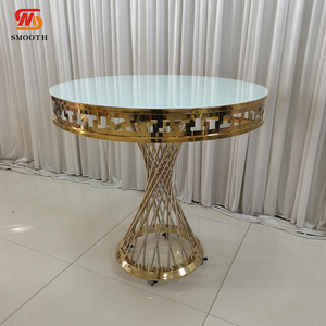 LEDA Luxury Party Event Decoration Metal Frame Bridal <b>Table</b> <b>Gold</b> <b>Round</b> Hotel Dining Furniture <b>Table</b> for Wedding - Product Image 3