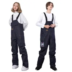 2023 hommes femmes Ski bavoir hiver neige pantalon en plein air Snowboard pantalon coupe-vent imperméable respirant combinaisons Ski salopette bavoir - Product Image 1