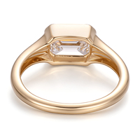 Markenring mit individueller Anpassung, echter massiver 18k 14k Gelbgoldring, 2,06ct VS1 Smaragdschliff, im Labor gezüchteter Diamantring, Unisex-Ehering