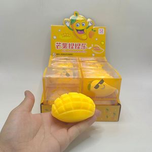 New Creative 8cm Yellow Mango TPR <b>Squishy</b> Toy Stress Relief Squeeze Gift for Kids and Adults Easy Mood Fun - Product Image 3