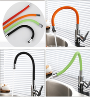 Robinet de cuisine flexible en acier inoxydable chromé, tuyau universel, mitigeur de cuisine chaud et froid Robinets de cuisine montés sur le pont