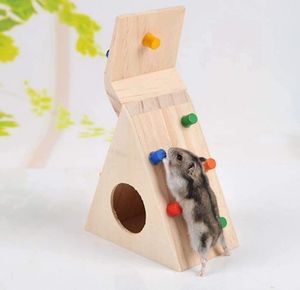 Renkli Modern ahşap kauçuk kafes oyuncak tahterevalli tünel gizlemek küçük hayvanlar için oyuncak oyna cüce Hamster fare - Product Image 5