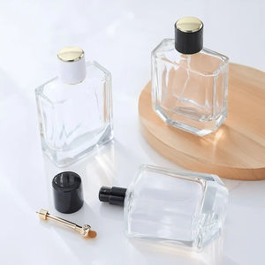 Botella de Perfume de Vidrio Transparente de Alta Calidad de 100 ml, Diseño Cuadrado Único y Plano, con Tapa, para Hombre y Mujer - Product Image 6