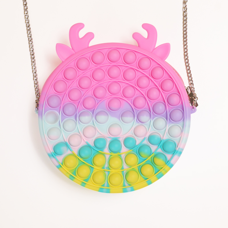 Лидер продаж, кошелек, Детская сумка на плечо с единорогом, игрушка-фиджет, новый силиконовый игрушечный фиджет-пакет