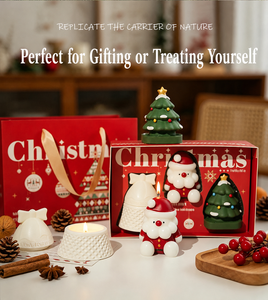 Juego de Velas Navideñas Hechas a Mano con Figura de Santa Claus, Cera Aromática, Decoración para el Hogar y Decoración para Fiestas - Product Image 5