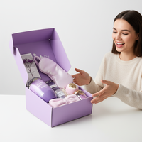 Cadeau de mariage, cadeau d'anniversaire, coffret spa violet, gobelet de 16 oz, masque de sommeil, savon aux pierres précieuses, boule de bain, kit de soins personnels pour femmes, relaxation