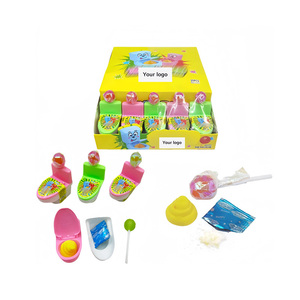 Dulces al por mayor etiqueta privada personalizada 3 en 1 piruletas temáticas para inodoro y caramelos en forma de caca caramelos dulces niños juguete de dulces OEM - Product Image 1
