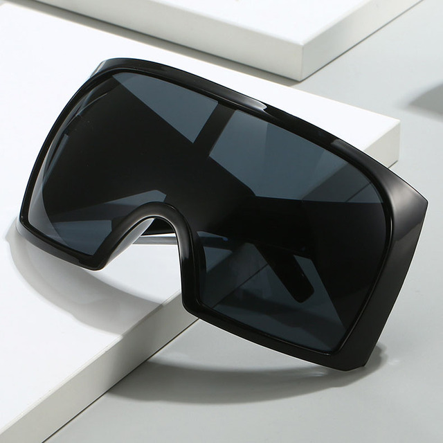 2025 Large Frame Surround Sun Glasses Women Men One Piece Futuristic Technology Geometry Square Sports Sunglasses
