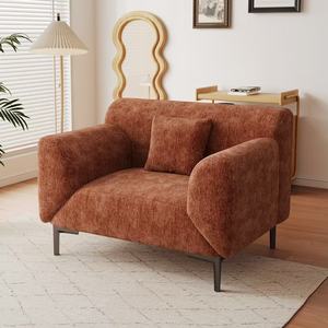 अपार्टमेंट लिविंग रूम स्पेस सेविंग के लिए फोल्डेबल आर्म्स सिंगल सोफा कुर्सी के साथ आधुनिक न्यूनतम उच्चारण कुर्सी - Product Image 3