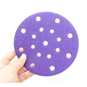 Wholesale 3M 150mm Metal Polished Sandpaper Dry Wet 7-Hole Ceramic Alumina Sanding Discs Manufacturers' Abrasive Tools