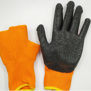 300 #   ถุงมือยางเทอร์รี่สีดำ ผ้าสีส้ม หนา กันลื่น กันหนาว อเนกประสงค์ - Product Image 3