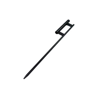 Sơn Đen Lớn Mặt Đất Gai Bãi Biển Đứng Cực Cơ Sở Trang Trí Teardrop Cờ Cực Đứng - Product Image 1