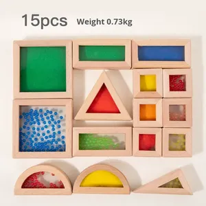 Jouets d'empilage en bois pour enfants, blocs arc-en-ciel créatifs, jouets Montessori pour enfants, boîte de couleurs lumineuses pour bébés et tout-petits, écologiques, <span class=keywords><strong>CPC</strong></span> CE EN71 - Product Image 6
