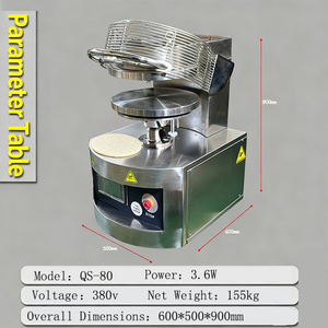 Machine à former les bases de <span class=keywords><strong>pizza</strong></span> électriques de table certifiée CE HN QDMECH, pour pâtes à <span class=keywords><strong>pizza</strong></span> de 6 à 12 pouces, idéale pour les usines de pizzas surgelées - Product Image 6