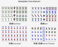Jeu de Mahjong 144 tuiles en acrylique pailleté de 37 mm, lettres anglaises, avec dés, coffret cadeau portable