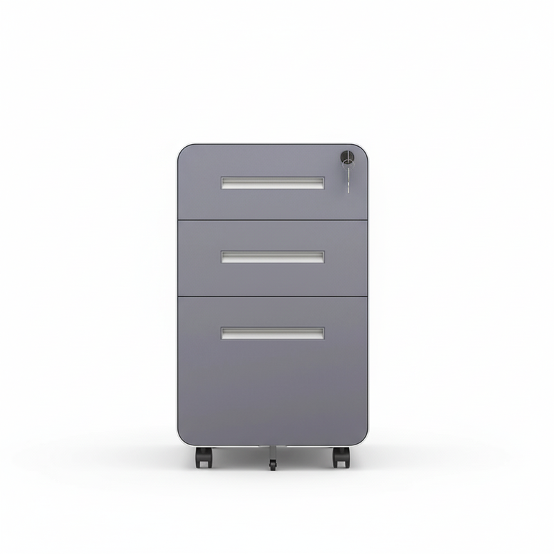 Gray Steel Mobile File Cabinet with