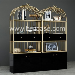 Oro cosméticos del gabinete de exhibición de organizador <span class=keywords><strong>maquillaje</strong></span> pantalla soporte de muebles <span class=keywords><strong>para</strong></span> peluquería salón de belleza - Product Image 2