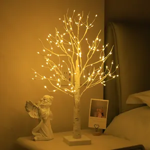 New Design Bedroom Room Home Decor Party Festival Copper Wire Tree Modeling Lamp Interior Decoration