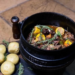 Small <strong>Stew</strong> Potjie Cooker Cast Iron Cauldron <strong>Dish</strong> Serving Hot Cooking Pot 1200ml - Product Image 5
