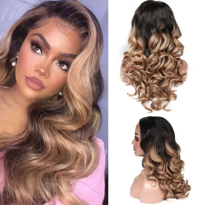 Lace Front Synthetische Pruik Premium Fiber Pruiken Permanenten Producten Krullend Wave Haar Lang Krullend Blonde Haren